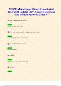 NASM/ AFAA Group Fitness Exam (Latest 2023/ 2024 Update) 100% Correct| Questions and Verified Answers| Grade A