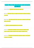 Cyber Security Bundled Exams Questions and Answers Graded A