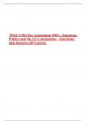 PRE-ASSESSMENT WGU AMERICAN POLITICS AND THE US CONSTITUTION C963&vert;UPDATED&VERIFIED&vert;100&percnt; SOLVED&vert;GUARANTEED SUCCESS