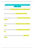 Cybersecurity Questions and Answers 100&percnt; Pass