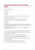 SDI Scuba Certification Exam Study Guide With Correct Answers Graded A+