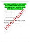 New Brand 2023 ATI PN MATERNITY  PROCTORED EXAM QUESTIONS AND ANSWERS LATEST updated 100&percnt; Guaranteed Pass&excl;&excl;&excl; 