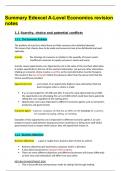 Summary Edexcel A-Level Economics revision notes