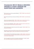 Chamberlain NR 511 Midterm 2023&sol;2024 GRADED A LATEST VERSION 300  QUESTIONS AND ANSWERS
