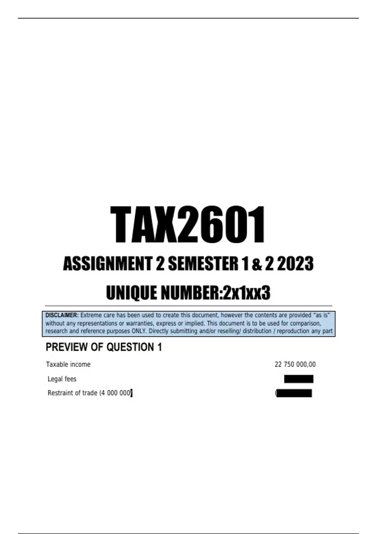 tax2601 assignment 5 semester 2 2023