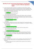 Barkley Acute Care Nurse Practitioner Certification Exam 172 Q & A Review Question Bank  graded A+