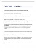 Texas State Law  Exam II questions and 100&percnt; correct  answers 2023