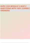 Nurs 3325 Module 2 Quiz 2  Questions 100% correct  Answers 