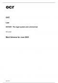 ocr AS Level Law H018/01 Mark Scheme June2023.
