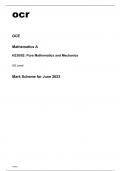 ocr AS Level Mathematics A H230/02 Mark Scheme June2023.