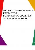 ATI RN COMPREHENSIVE PREDICTOR FORM A B &C UPDATED VERSION TEST BANK