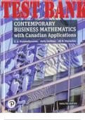 Contemporary Business Mathematics with Canadian Applications 12th Edition Test Bank