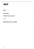 ocr A Level Economics H460/02 Mark Scheme June2023.