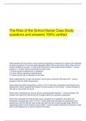   The Role of the School Nurse Case Study questions and answers 100&percnt; verified&period;