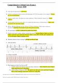 Comprehensive Critical Care Exam 1 Review 2020