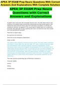 APEA 3P EXAM Prep Neuro Questions With Correct Answers And Explanations With Complete Solutions