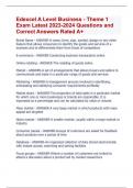 Edexcel A Level Business - Theme 1 Exam Latest 2023-2024 Questions and  Correct Answers Rated A&plus;
