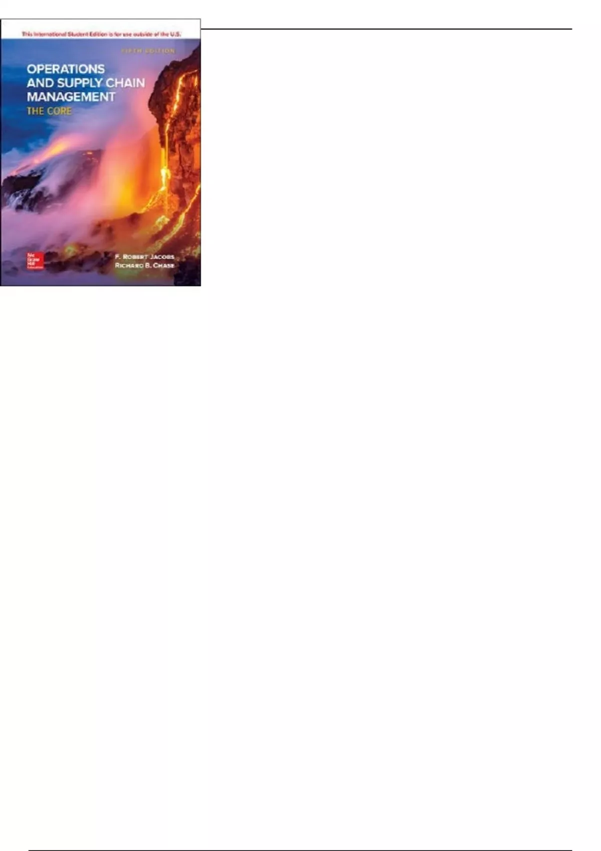 Operations And Supply Chain Management The Core 5Th Edition By F ...