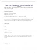 Social Work Comprehensive Exam 2023 Questions And Answers