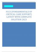FCCS &lpar;FUNDAMENTALS OF  CRITICAL CARE SUPPORT&rpar; LATEST WITH COMPLETE  SOLUTION 2023