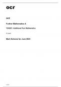 ocr A Level Further Mathematics A Y545/01 Mark Scheme June2023.