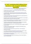 U1 UST Installation&sol;Retrofitting Exam Questions with Complete Solutions 2023&sol;2024