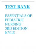 ESSENTIALS OF PEDIATRIC NURSING 3RD EDITION KYLE TEST BANK