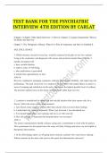  TEST BANK FOR THE PSYCHIATRIC INTERVIEW 4TH EDITION BY CARLAT 