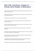 SOC 1100 - Final Exam - Chapter 12 &lpar;Family Life&rpar; & Chapter 13 &lpar;Education&rpar;-correctly solved