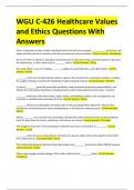 WGU C-426 Healthcare Values and Ethics Questions With Answers