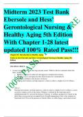 Midt Gerontological Nursing &  Healthy Aging 5th Editionerm 2023 Test Bank Ebersole and Hess’  Gerontological Nursing &  Healthy Aging 5th Edition   With Chapter 1-28 latest updated 100% Rated Pass!!!