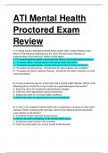 ATI MENTAL HEALTH PROCTORED EXAM. QUESTIONS WITH 100% VERIFIED ANSWERS. 