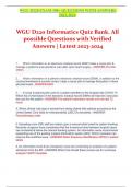 WGU D220 Informatics Quiz Bank. All possible Questions with Verified Answers | Latest 2023-2024    