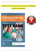 TEST BANK For Professional Nursing Concepts and Challenges, 10th Edition, Beth Black PhD, RN, FAAN| Verified Chapter's 1 - 16 | Complete