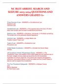 NC BLET ARREST, SEARCH AND  SEIZURE 2023-2024 QUESTIONS AND ANSWERS GRADED A+ 