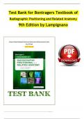 Bontrager's Textbook of Radiographic Positioning and Related Anatomy 9th Edition TEST BANK Lampignano| Verified Chapter's 1 - 20 | Complete