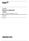 AQA A LEVEL ENGLISH LANGUAGE PAPER 1 2023 MARK SCHEME (7701/1: Language, the individual and society)