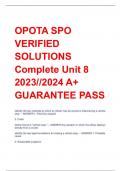 OPOTA SPO VERIFIED  SOLUTIONS Complete Unit 8 2023//2024 A+  GUARANTEE PASS