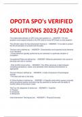 OPOTA SPO's VERIFIED  SOLUTIONS 2023/2024