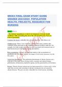  NR503 FINAL EXAM STUDY GUIDE   GRADED 2023/2024  POPULATION  HEALTH, PROJECTS, RESEARCH FOR NURSING 