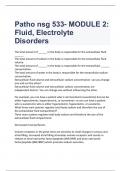 Patho nsg 533- MODULE 2:  Fluid, Electrolyte  Disorders