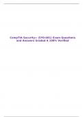 CompTIA Security+ (SY0-601) Exam Questions and Answers Graded A 100% Verified