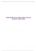 CSBI HFMA Exam With 100% Correct Answers 2023/2024