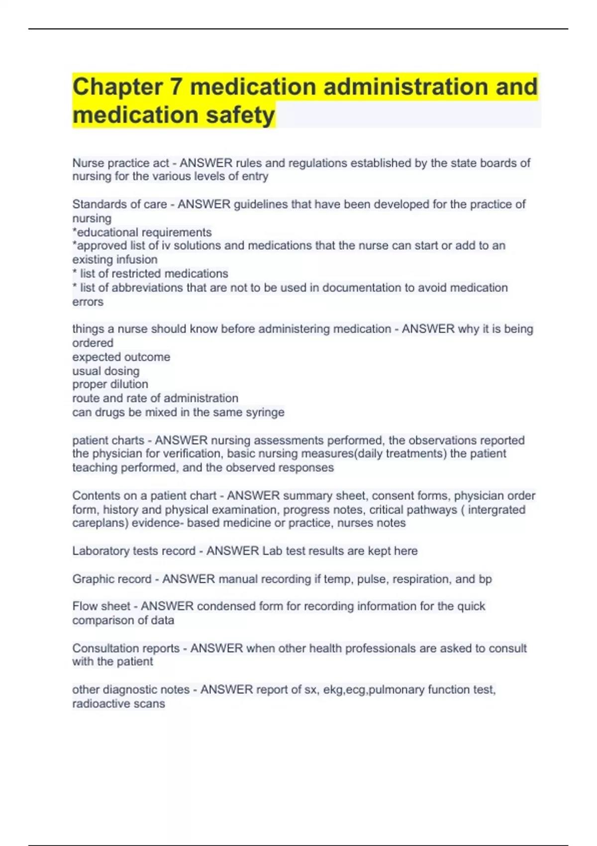 Chapter 7 medication administration and medication safety - Medication ...