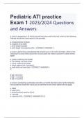 Pediatric ATI practice  Exam 1 2023&sol;2024 Questions  and Answers