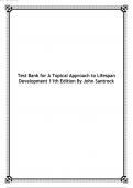 Test Bank for A Topical Approach to Lifespan Development 11th Edition By John Santrock.pdf