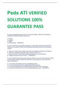 Peds ATI VERIFIED  SOLUTIONS 100&percnt;  GUARANTEE PASS