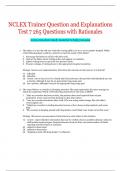 NCLEX Trainer Question and Explanations Test 7 265 Questions with Rationales 