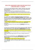 HEALTH ASSESSMENT HESI 2022 RETAKE EXAM &lpar;UPDATED 2023&rpar; A&plus; GRADE