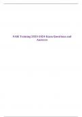 FASE Training 2023-2024 Exam Questions and Answers
